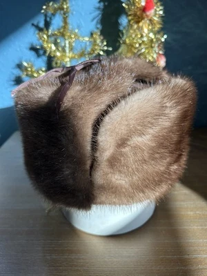Sombrero de piel de conejo ruso Ushanka Trapper gorra de aviador marrón cálido invierno Foto 1 de 4