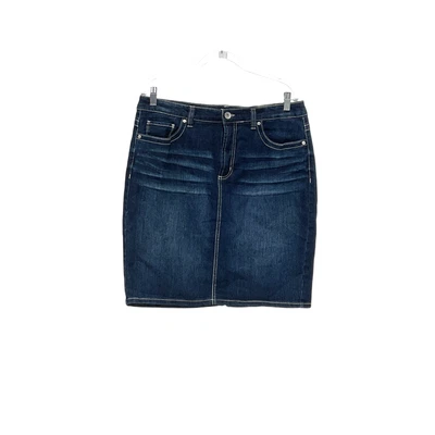 Nine West Blue A-Line Cotton Skirt, Size 14 - Image 1 of 4