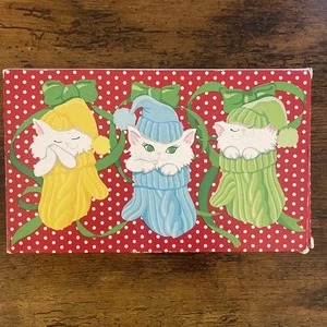 Vtg Avon Furry Purry & Scurry Kittens Mittens Cat Holiday Soap Boxed Set 3 - Picture 1 of 11
