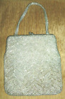 STUNNING Hand Beaded Formal Purse Bag w Silver Beads All in Tact Japan by Magid