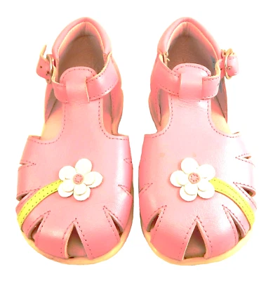 DE OSU -Spain -Baby Girls Fuchsia Pink Leather Sandals -European -Shoes -Sz 6.5 - Image 1 of 4
