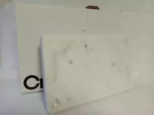 Crate & Barrel White MarbleTray Serving Platter Rectangle 1 - Picture 1 of 4