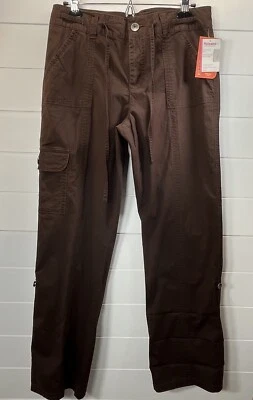 Faded Glory Cargo Convertible Pants Womens 10 Washed Brown Y2K Utility Grunge - Image 1 of 4