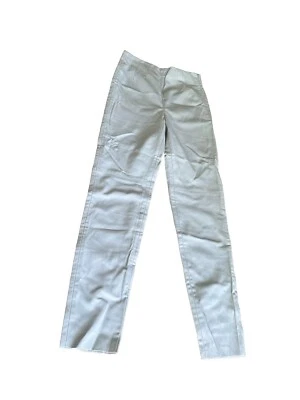 ZARA Faux Leather Pants Skinny Size 26 Beige Vegan Leather High Rise Raw Hem - Image 1 of 4