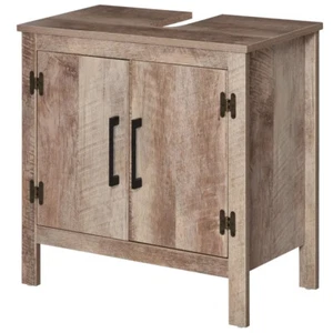 Double Door Bathroom Vanity Cabinet Storage Modern Elegant Design Wood Finish - Picture 1 of 11