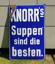 XL EmailleSchild 🍲 Knorr's Suppen 🥗 Tante Emma Laden Kolonialwaren &auml;hnl. Maggi