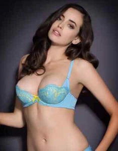 Agent Provocateur SELENA BRA 32B with French Lace in Blue Yellow - BNWT - Picture 1 of 7