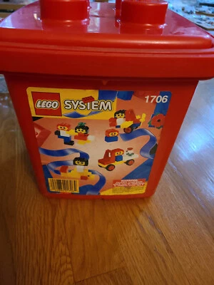 LEGO System EMPTY Red Tub Bucket from Set 1706 - Image 1 of 4