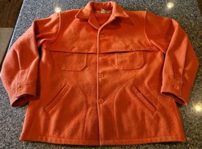 Bemidji Woolen Mills Wool Jacket Orange Button Up Men's 44 Vintage - Image 1 of 4