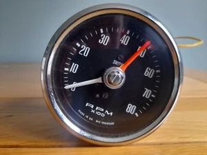 Smiths Classic Max Hand Tachometer / Rev Counter 80mm 0-8K RPM Chrome Bezel - Picture 1 of 5