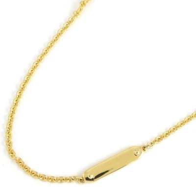 Tiffany & Co. 18K желтое золото слиток пластина подвеска 15 3/4» цепочка ожерелье - Изображение 1 из 4