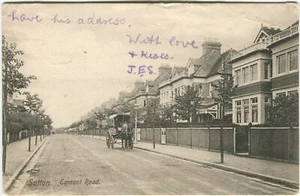 EGMONT ROAD, SUTTON - Surrey Postcard W Pile Ltd - Picture 1 of 2