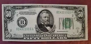 Fifty Dollar Bill - Series of 1934 PRISTINE AND CRISP condition. - Picture 1 of 4