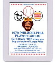 1979 Topps Burger King #NNO Phillies CL w/ Pete Rose Carlton Mike Schmidt +
