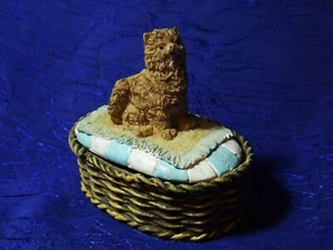 Cuccia per gatti in resina con cuscino blu Cat on È una scatola portagioie - Foto 1 di 3