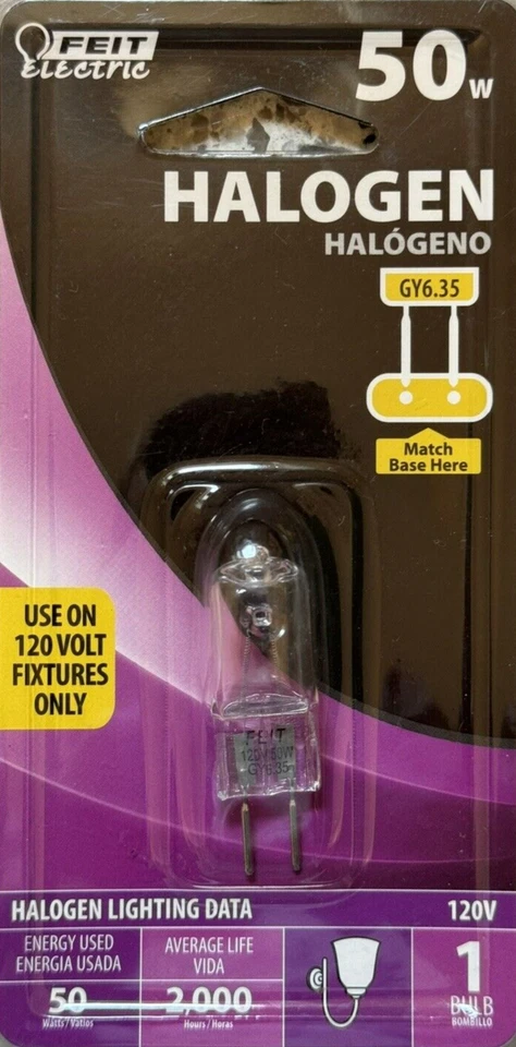 FEIT Electric 50-Watt 120-Volt Old Style GY6.35 Bi-Pin Light Bulb - NEW - Image 1 of 1