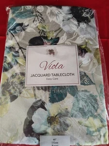 Jacquard Floral 60" Round Floral Tablecloth - Picture 1 of 2