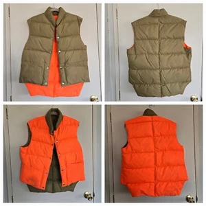 Vintage Comfy Reversible Vest Men's M Olive and Orange Puffer - Picture 1 of 15