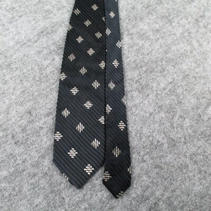 Giorgio Armani Cravatte Neck Tie Mens Black White Geometric 58 Inch Long - Picture 1 of 13