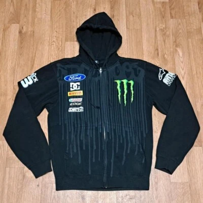 DC Shoes Ken Block Subaru Rally Team Monster Energy Sudadera con Capucha Negra Talla Pequeña  - Imagen 1 de 4