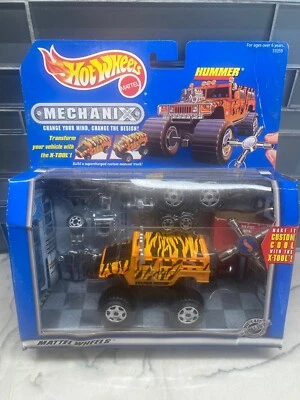 Vintage Hot Wheels Mechanix Hummer Orange Tiger Stripes X-Tool Rare 1997 - Image 1 of 2