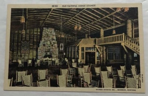 Old Faithful Lodge Lounge Bozeman, Montana. Postcard (L2) - Picture 1 of 2