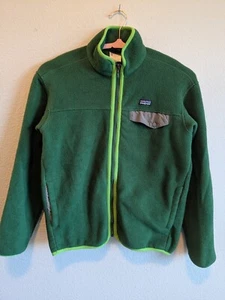 PATAGONIA Synchilla Snap Pocket Zip Fleece Gioventù L (12) Verde Lime Bambini Usato in Ottime Condizioni - Foto 1 di 13