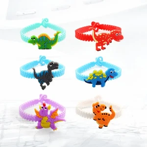 12Pcs Children Dinosaur Style Bracelet Colorful Wristbands Decoration Kids PVC - Picture 1 of 11