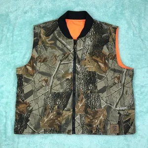 Bob Allen Reversible Camo Orange Real Tree Hardwoods Hunting Vest Mens XL - Picture 1 of 7