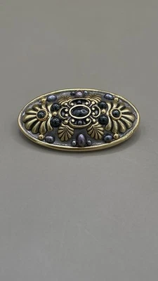 Broche artesanal de vidrio perlado chapado en oro Michal Golan para mujer Foto 1 de 4