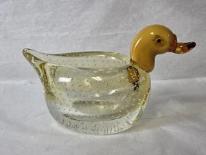Cuenco de pato de cristal de caramelo de Murano Bullicante Mid-Century - Imagen 1 de 15