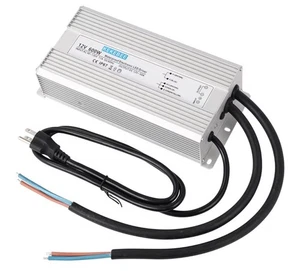 Waterproof Electronic 12V 600W LED Driver 110/120V AC to 12V DC Transformer 50A - Picture 1 of 7