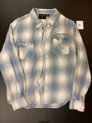 Harley Davidson HD Plaid Flannel Button Up Long Sleeve Shirt Women's XL - Imagem 1 de 2