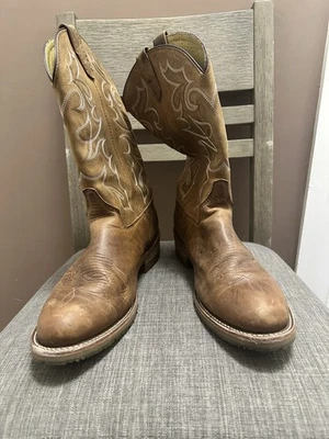 DOUBLE-H DH1552 Leather Mid Calf Pull On Western Work Boots size 12D - Image 1 of 4