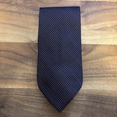Corbata para hombre DKNY 100 % seda - marrón geométrico negro tostado colores otoño 4" de ancho Foto 1 de 4