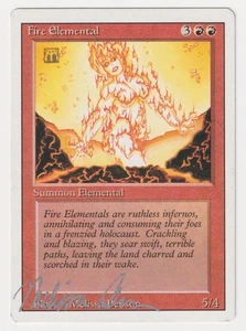 Silver Signed Fire Elemental MP Revised Artist Melissa A. Benson 1994 MTG Magic! - Picture 1 of 2