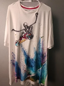 Gebrauchtes Robert Graham weiß Grafik Totenkopf Skater Größe 3XL Herren T-Shirt - Bild 1 von 7