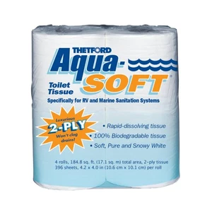 Aqua-Soft Toilettenpapier - Toilettenpapier für Wohnmobil und Marine - 2-lagig - 03300 (Pac... - Bild 1 von 6