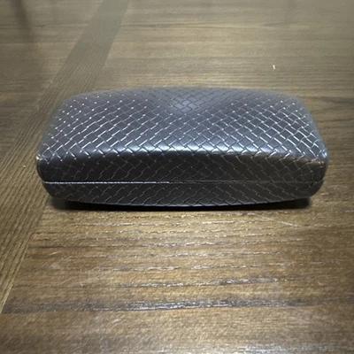 Cole Haan Men's Hard Eyeglass Case Brown Leather Weave Pattern with New Wipe - Image 1 of 4