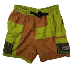 Nike Badeshorts Herren Small Cargo Volleyball Grün Orange Block Strand Gürtel - Bild 1 von 18
