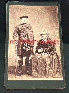 Older Highland Couple Early Victorian CDV Card Photograph (B039) c1860-65 - Picture 1 of 4