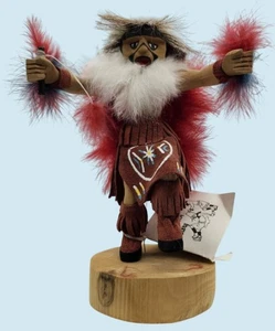 Indianer Kachina Puppe "Fancy Dancer" Federn & bemalt Navajo Made - Bild 1 von 9