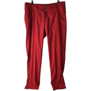 JOFIT Everyday Golf Pants Lightweight Size 6 Red Split Hem Activewear - Picture 1 of 10