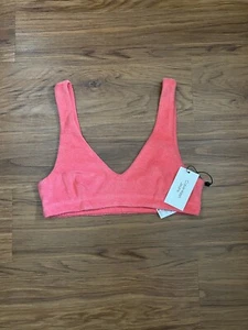 NWT Calvin Klein Jeans Modern Cotton Unlined Velvet V-Neck Bralette S - Picture 1 of 6