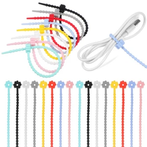 24 Pcs Kabelbinder Reisen Wiederverwendbarer Silikonkabelorganisator - Photo 1/11