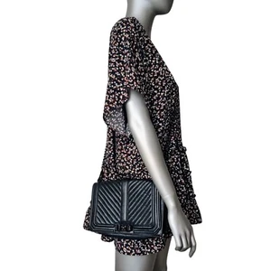 REBECCA MINKOFF Chevron Quilted Love Crossbody Bag Black Leather # HU17MCQH08 - Bild 1 von 18