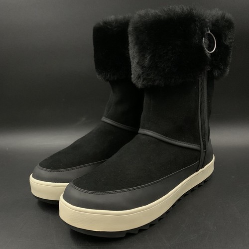 STIVALI DA DONNA KOOLABURRA by UGG TYNLEE TAGLIA 10 US NERI IMPERMEABILI IN PELLE SCAMOSCIATA NEVE