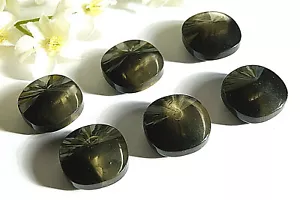 173CBIS / Stunning Old Buttons " Smoke " Black And Transparent Lot 6 Buttons - Picture 1 of 4