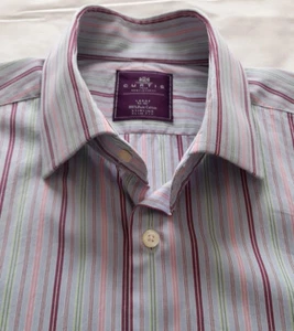 Men's Curtis Formal-School-Casual Shirt -Blue w/Green-Purple-Pink Stripe - LARGE - Picture 1 of 11
