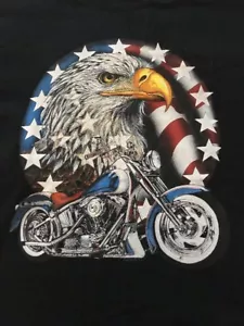 NUEVA Camiseta Para Hombres Manga Corta EE. UU. Águila Patriótica Motociclista Camiseta NEGRA BOGO 50% - Imagen 1 de 14